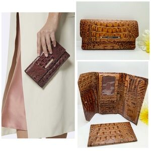 Brahmin Brown Crocodile Embossed Wallet